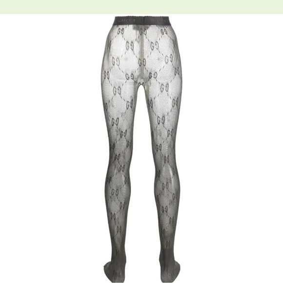 Gucci Women's Grey Logo Tights - Picture 1 of 6